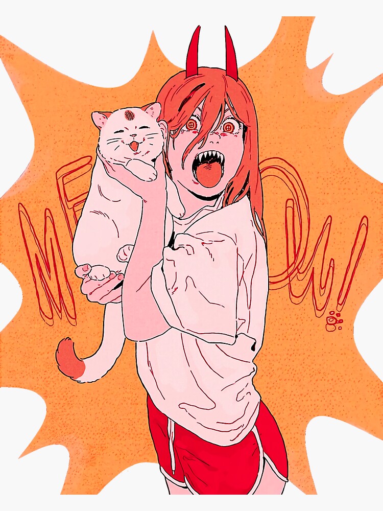 "Power And Cat Chainsawman" Sticker for Sale by Bernardjonson Redbubble