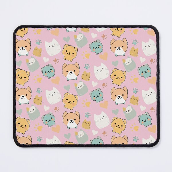 Item preview, Pattern: dog, cat, heart and animal paw - candy pink background designed and sold by Artxplor.
