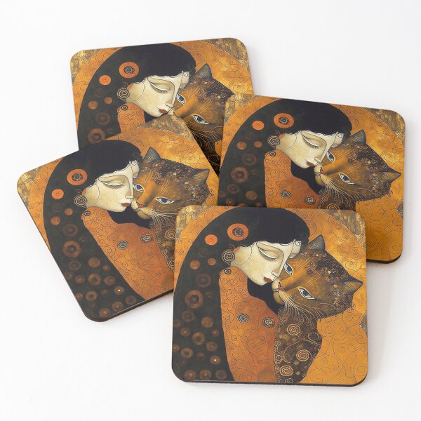 Item preview, Kiss Cat - The Kiss - Gustav Klimt remake - for cat lovers, for Klimt lovers designed and sold by EmeraldeaArt.