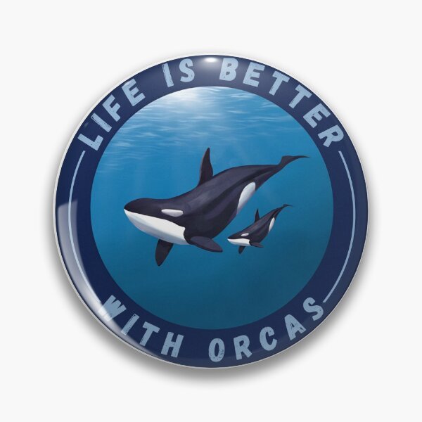 Item preview, Life Is Better With Orcas , New sticker designed and sold by Robo-toons.