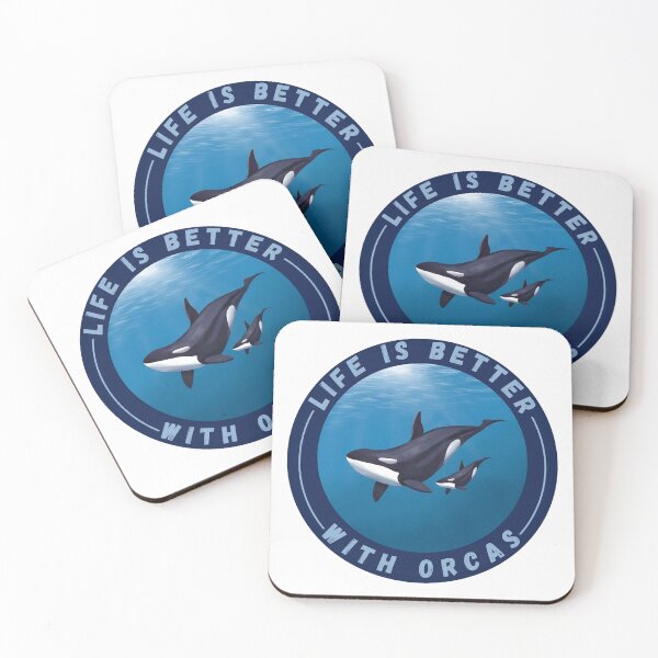 Item preview, Life Is Better With Orcas , New sticker designed and sold by Robo-toons.