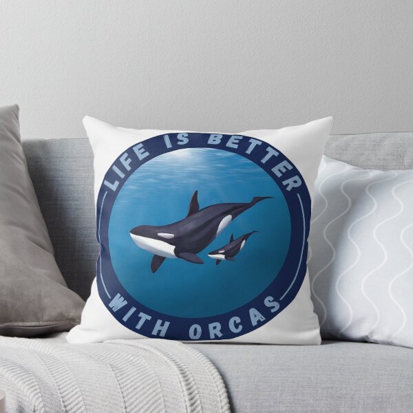 Artikelvorschau, Mit Orcas ist das Leben besser, neuer Aufkleber entworfen und verkauft von Robo-toons.