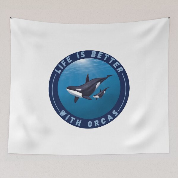 Item preview, Life Is Better With Orcas , New sticker designed and sold by Robo-toons.