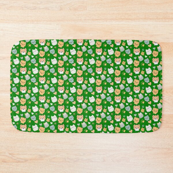 Item preview, Pattern: dog, cat, heart and animal paw - green background designed and sold by Artxplor.