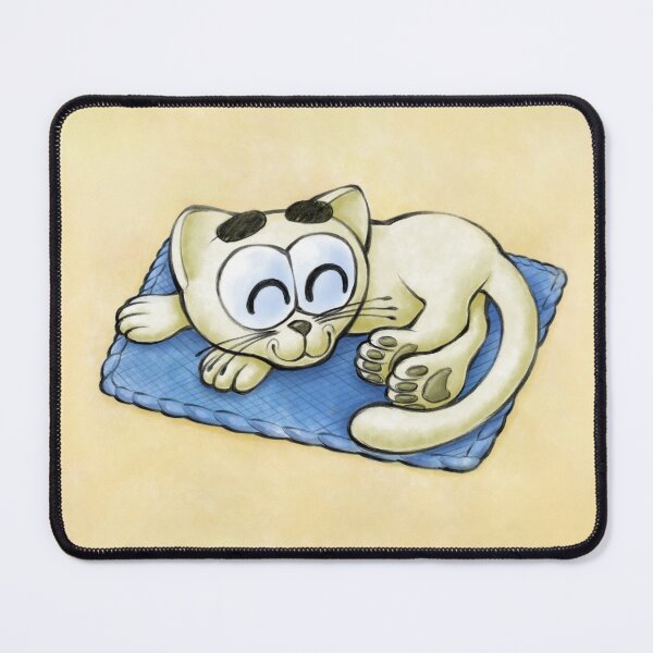 Item preview, Sleeping Kitten (Yellow and Blue) - Happy Kittens Cat Drawing designed and sold by TomsZoo.