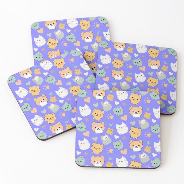 Item preview, Pattern: dog, cat, heart and animal paw - purple background designed and sold by Artxplor.