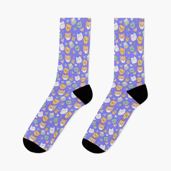 Item preview, Pattern: dog, cat, heart and animal paw - purple background designed and sold by Artxplor.