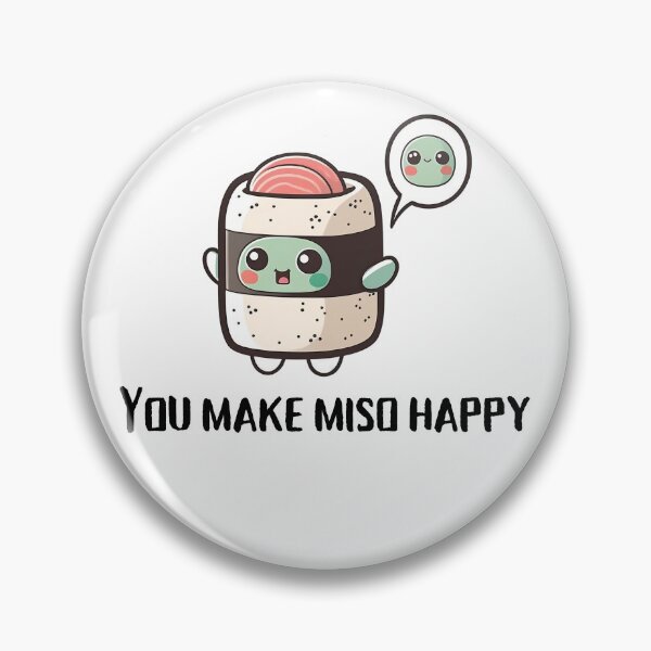 Item preview, Cute Miso Happy Kawaii sushi roll  designed and sold by Blvckstudios.