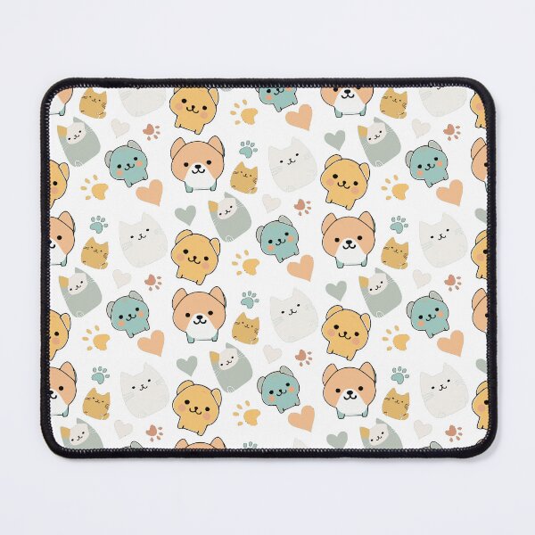 Item preview, Pattern: dog, cat, heart and animal paw - white background designed and sold by Artxplor.