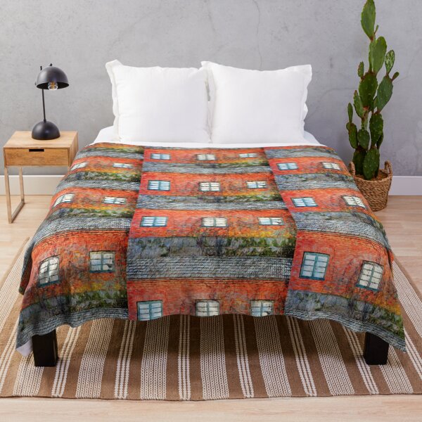 Item preview, Red Brick Building with Three Windows Digital Art designed and sold by Taina Sohlman.