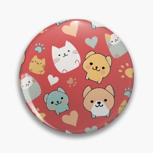 Item preview, Pattern: dog, cat, heart and animal paw - dark pink background designed and sold by Artxplor.