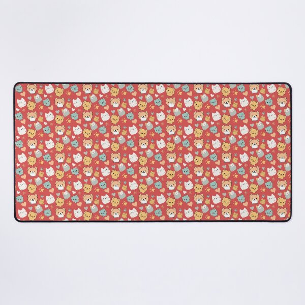 Item preview, Pattern: dog, cat, heart and animal paw - dark pink background designed and sold by Artxplor.