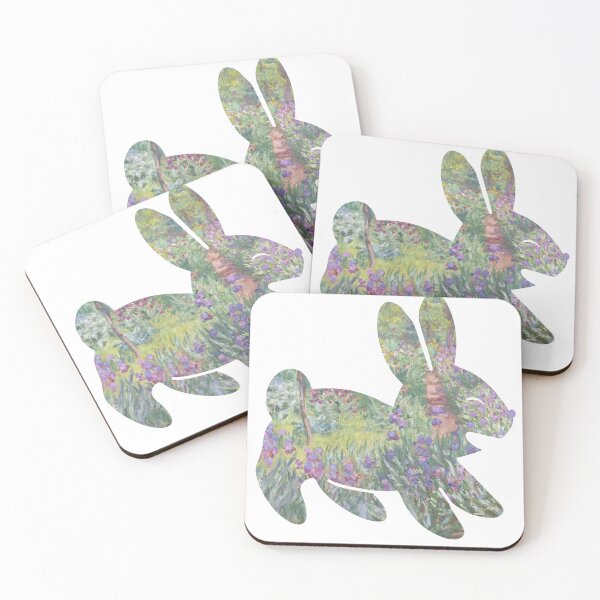 Item preview, Cute Smiling Rabbit with Claude Monet Garden in Giverny Painting designed and sold by RubberBandBall.