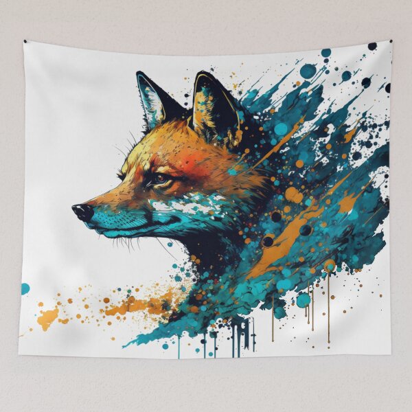 Item preview, Paint splatter fox - pop art designed and sold by Artxplor.