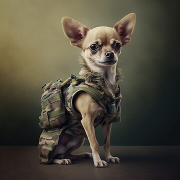 Chihuahua in shop tactical vest