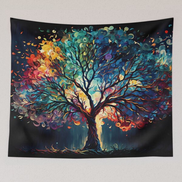 Aperçu de l'œuvre Arbre de vie Yggdrasil - Dans le style de Leonid Afremov créée et vendue par Viperzx.