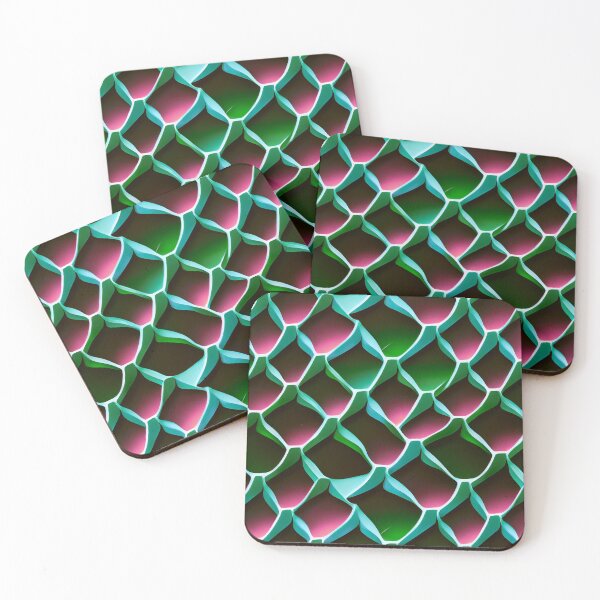 Item preview, Futuristic neon mermaid tessellation pattern designed and sold by YeKnot.