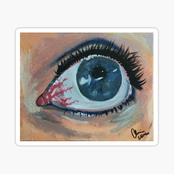 Blue Bloodshot Eyeball Sticker