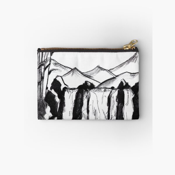 Item preview, Sumi-e Japanese ink drawing, Geisha in front of a waterfall, designed and sold by Monkonthehill.