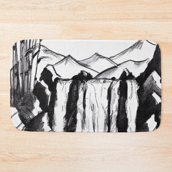 Item preview, Sumi-e Japanese ink drawing, Geisha in front of a waterfall, designed and sold by Monkonthehill.