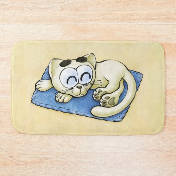 Item preview, Sleeping Kitten (Yellow and Blue) - Happy Kittens Cat Drawing designed and sold by TomsZoo.