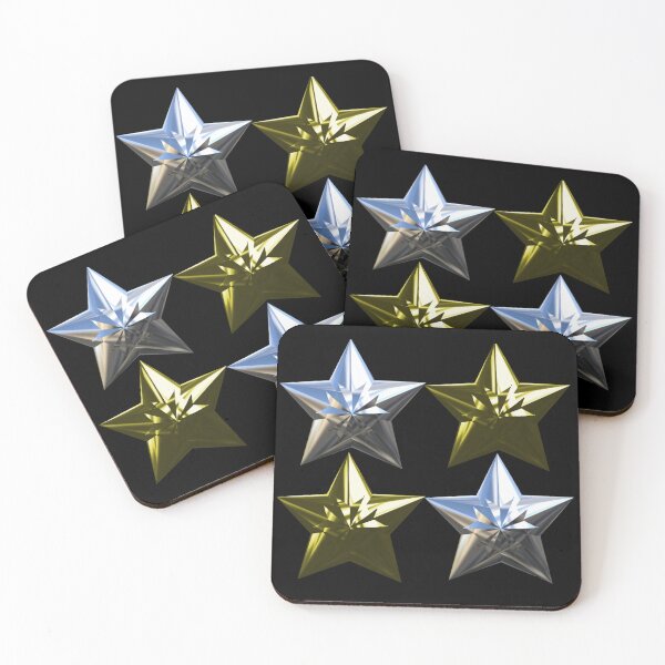 Aperçu de l'œuvre Étoiles 3D or et argent créée et vendue par KDStout.