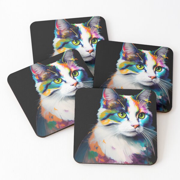 Item preview, Colorful cat painting designed and sold by DopeDesign111.