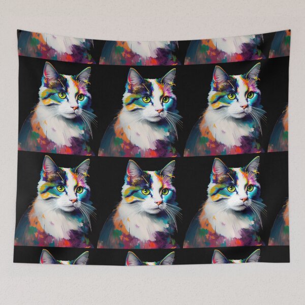 Item preview, Colorful cat painting designed and sold by DopeDesign111.