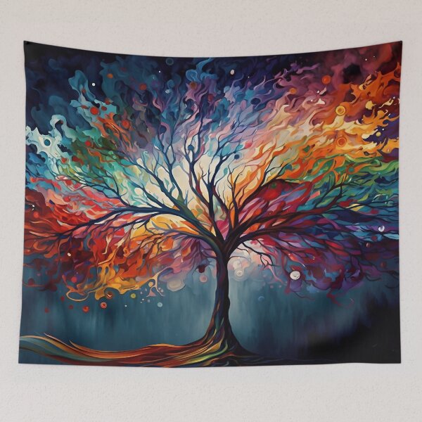 Aperçu de l'œuvre Arbre de vie Yggdrasil - Dans le style de Leonid Afremov créée et vendue par Viperzx.