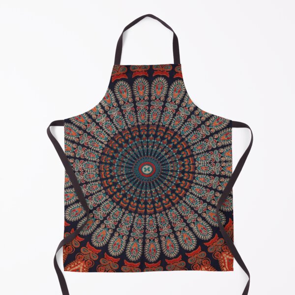 Item preview, Indian Bohemian Psychedelic Golden Blue Peacock Mandala  designed and sold by Your  Dream.