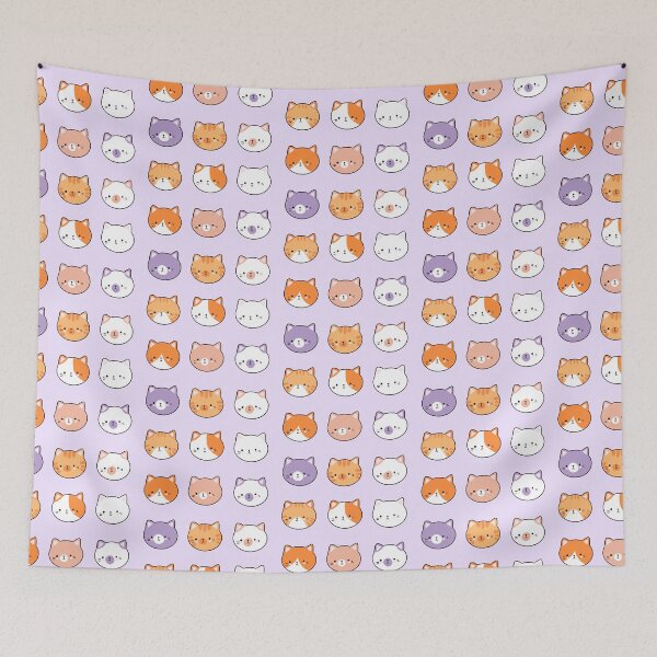 Item preview, Cute cat faces pack - kawaii cat heads illustration  designed and sold by Yarafantasyart.