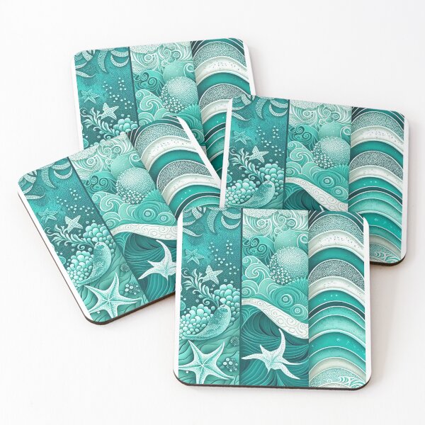 Item preview, Wave Ocean Details, Blue and Green Shades SeaStar, Starfish, Under the sea designed and sold by Shaka-Surf-Tees.