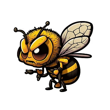 Artwork thumbnail, Grumpy Bee by AstroStickerCo