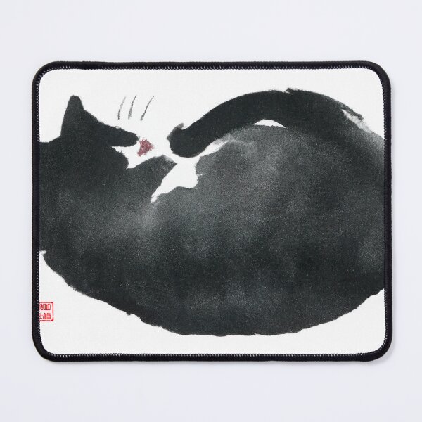 Item preview, Sumi-e Japanese ink drawing, sleeping cat designed and sold by Monkonthehill.