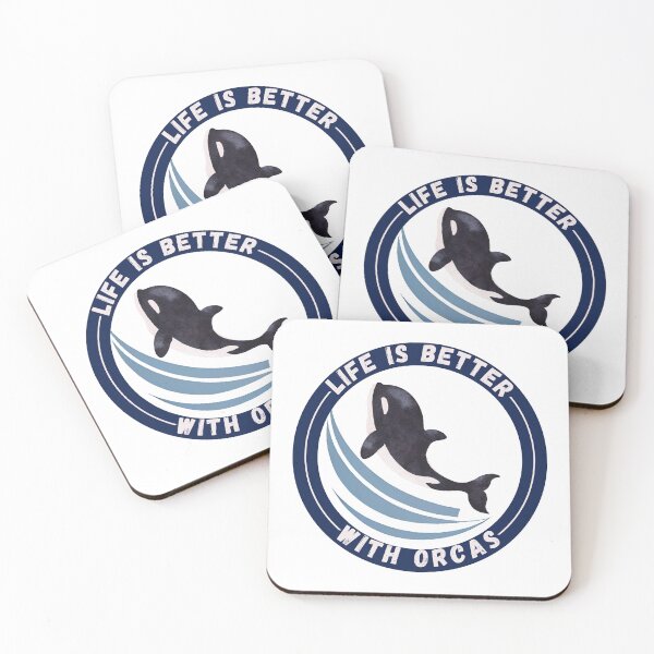 Item preview, Life Is Better With Orcas , new logo design designed and sold by Robo-toons.