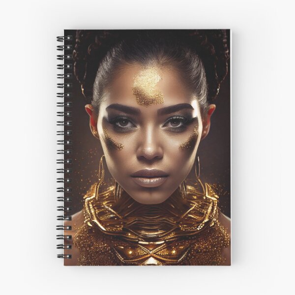 Item preview, Golden Goddess: A Stunning Woman Adorned in Gold Makeup and Chains designed and sold by PosterManiaRo.