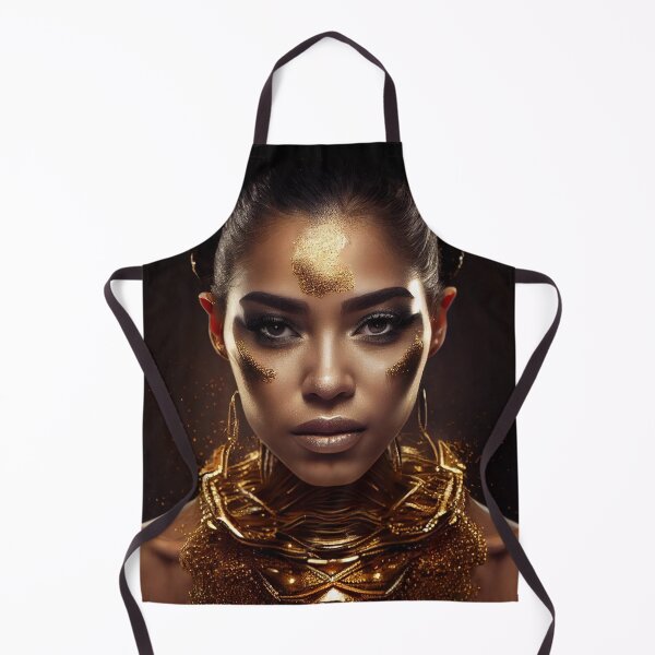 Item preview, Golden Goddess: A Stunning Woman Adorned in Gold Makeup and Chains designed and sold by PosterManiaRo.
