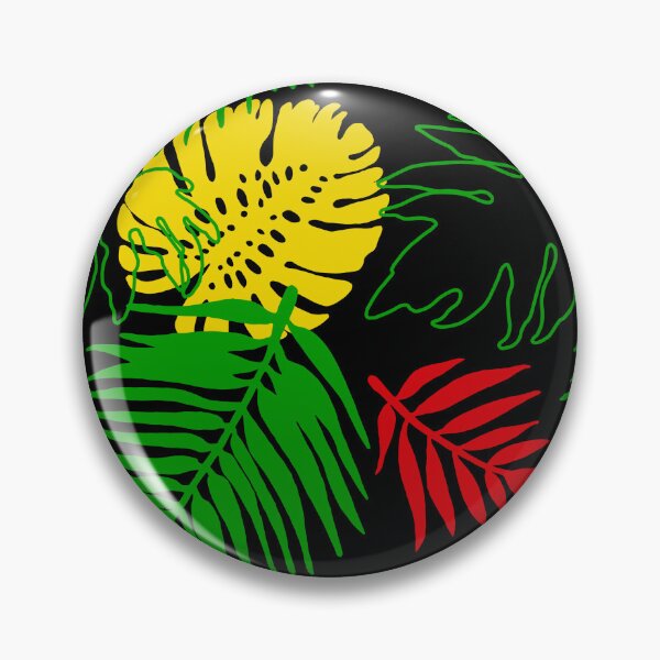 Item preview, Tropical Rasta Colors palm Leaves Pattern designed and sold by HotHibiscus.