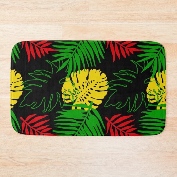 Item preview, Tropical Rasta Colors palm Leaves Pattern designed and sold by HotHibiscus.