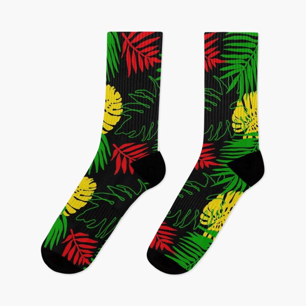 Item preview, Tropical Rasta Colors palm Leaves Pattern designed and sold by HotHibiscus.