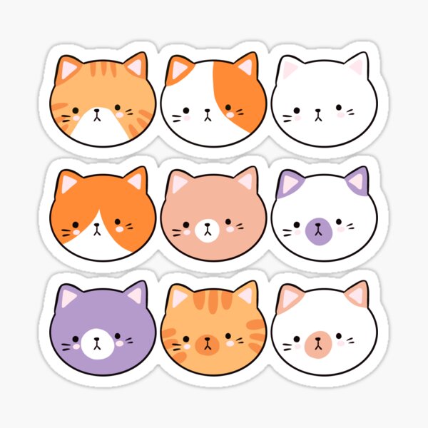 Cute Blue Anime Cat with Bow Sticker - Free Digital PNG Stickers
