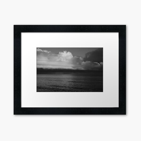 Item preview, Black and white Stormy sea cloud off the Norfolk coast framed print designed and sold by MyriadLifePhoto.