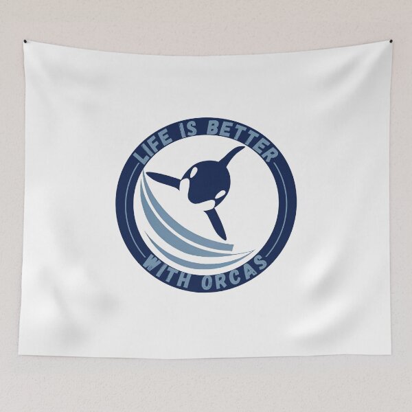 Item preview, Life Is Better With Orcas , new logo design designed and sold by Robo-toons.