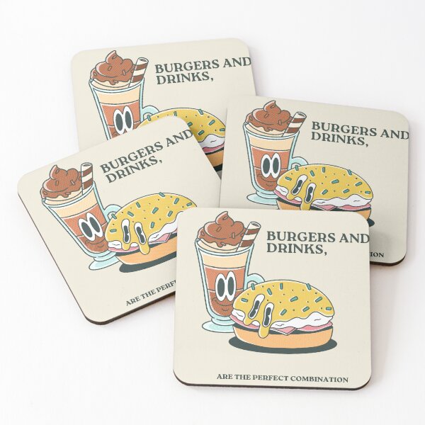 Item preview, Burgers and Drinks are the Perfect Combinations - For Boys and Girls designed and sold by AkithSelling.