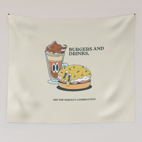 Item preview, Burgers and Drinks are the Perfect Combinations - For Boys and Girls designed and sold by AkithSelling.