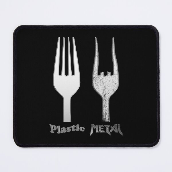 Item preview, PLASTIC FORK vs METAL FORK - MUSIC ROCK METAL PUN designed and sold by KoolDsignsMUSIC.