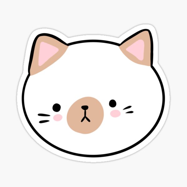 Cute Kitten Kawaii Character Sticker Set Cat With Anime Face