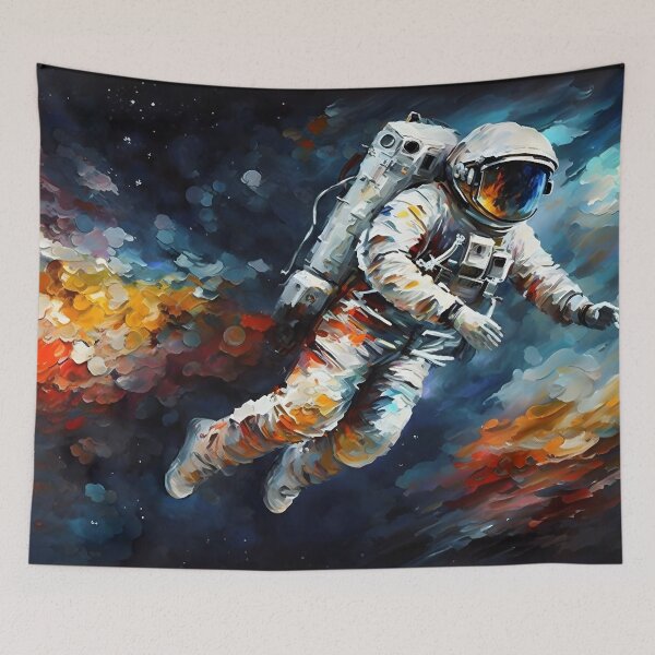 Aperçu de l'œuvre Astronaute à la dérive dans l'espace Galaxy - Inspiré de Leonid Afremov créée et vendue par Viperzx.
