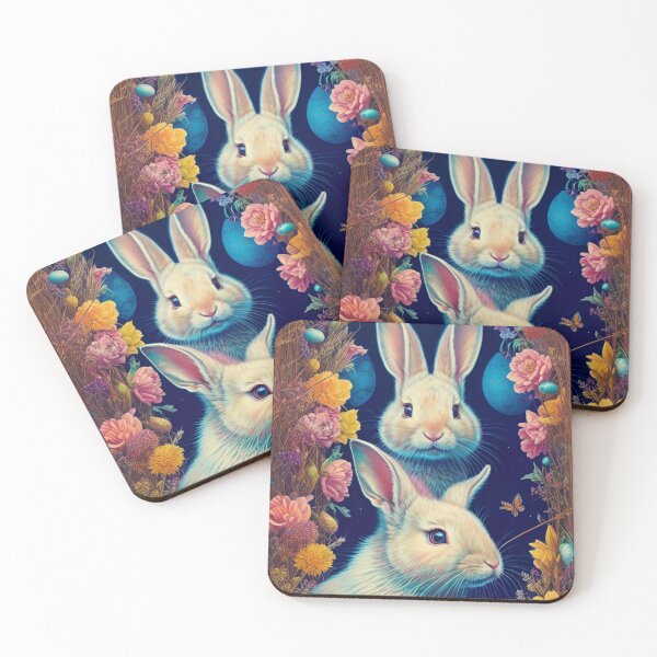 Item preview, Colorful Festive Easter Eggs Easter Bunny Spring Flowers Version 59 designed and sold by DreamingAwake1.