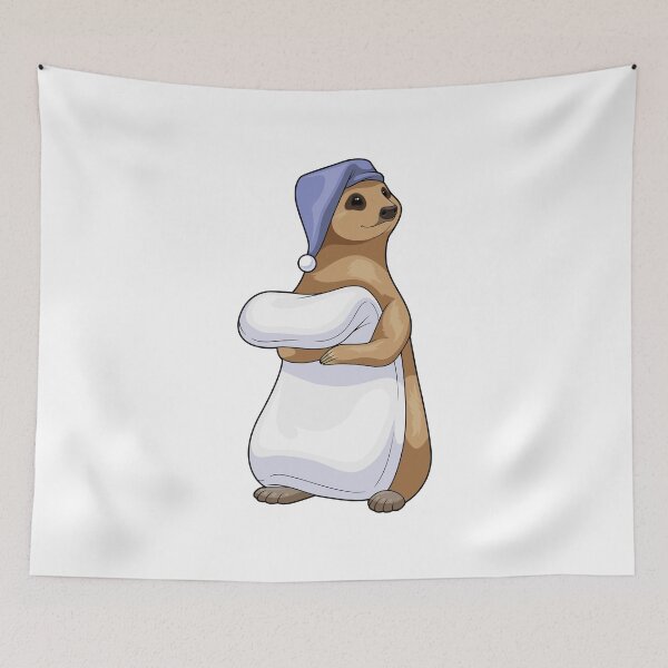 Item preview, Meerkat Sleeping Nightcap designed and sold by Snabdesign84.